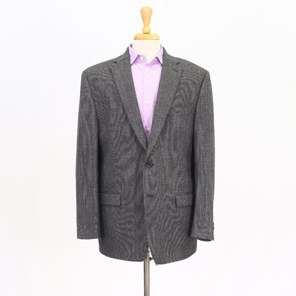Calvin Klein 44R Gray Blazer Sport Coat Jacket 2-Button Houndstooth T392 - Picture 1 of 11